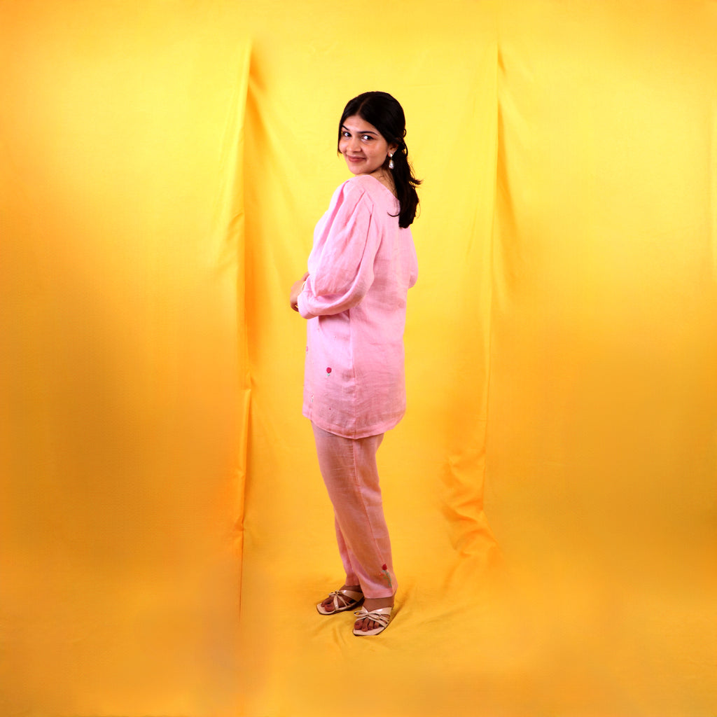 Rose Pink Linen Set