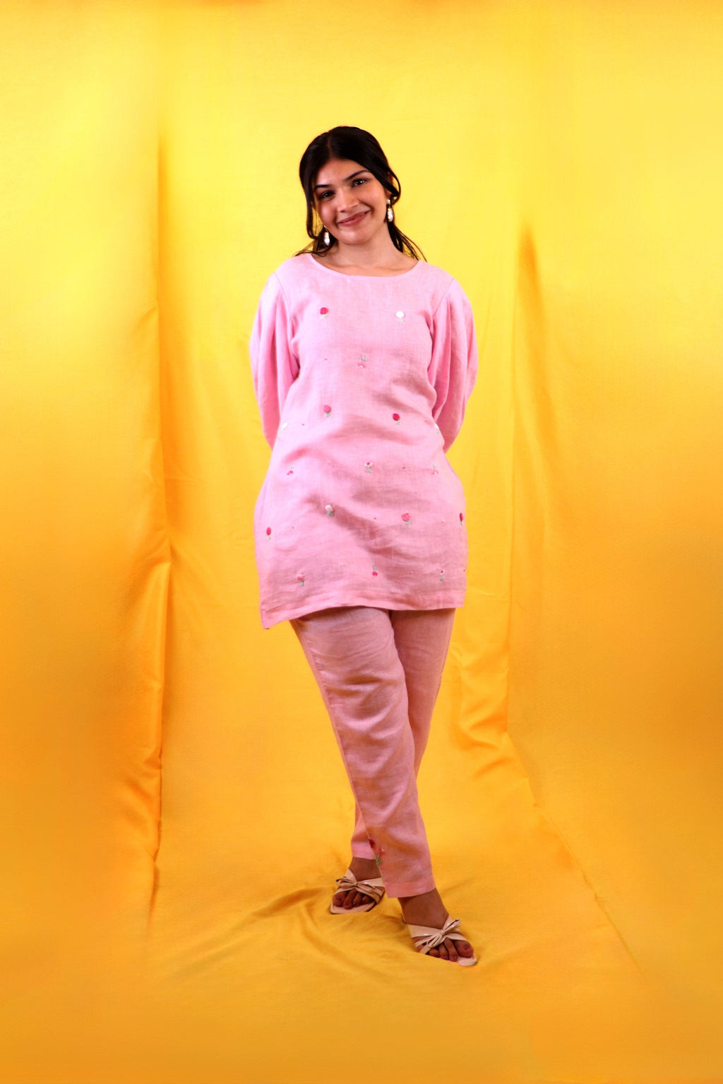 Rose Pink Linen Set