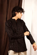Black Short Linen Kurta