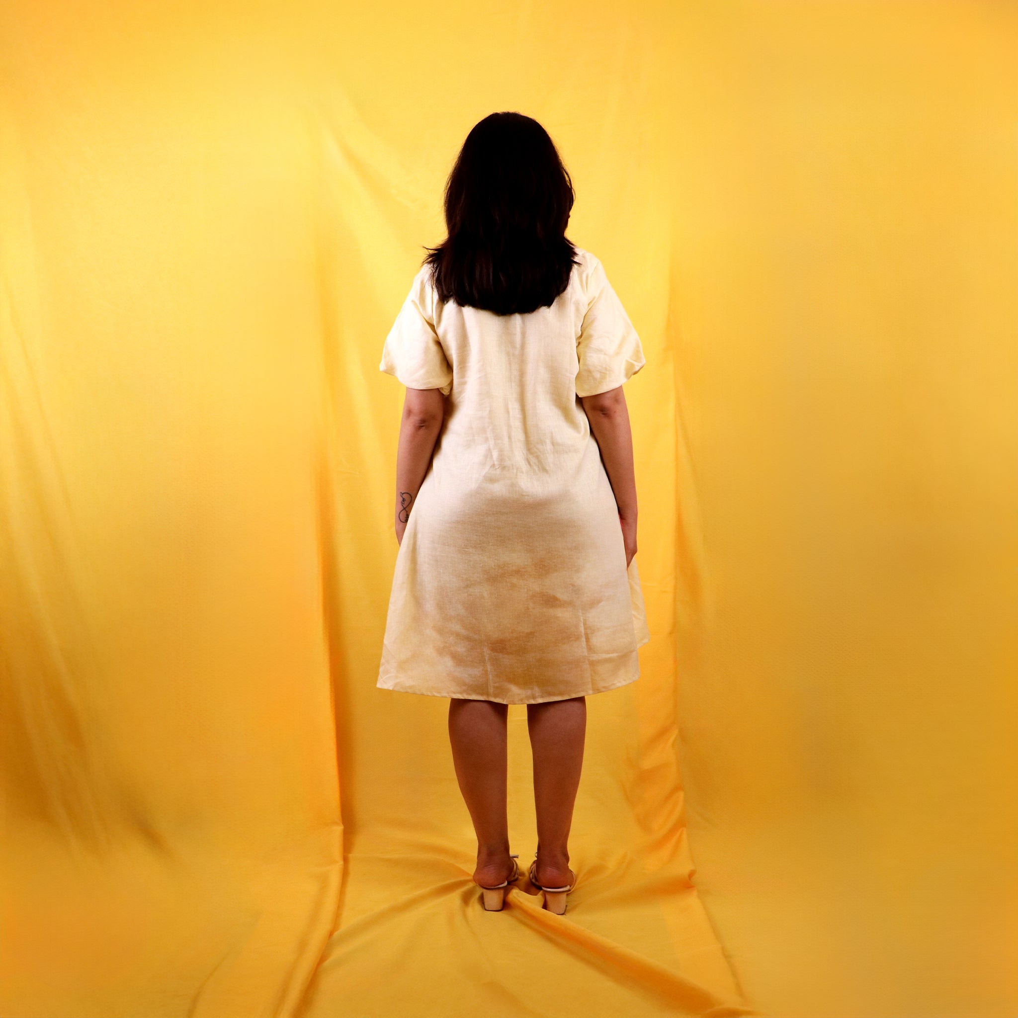 Butter Yellow Pure Linen Dress