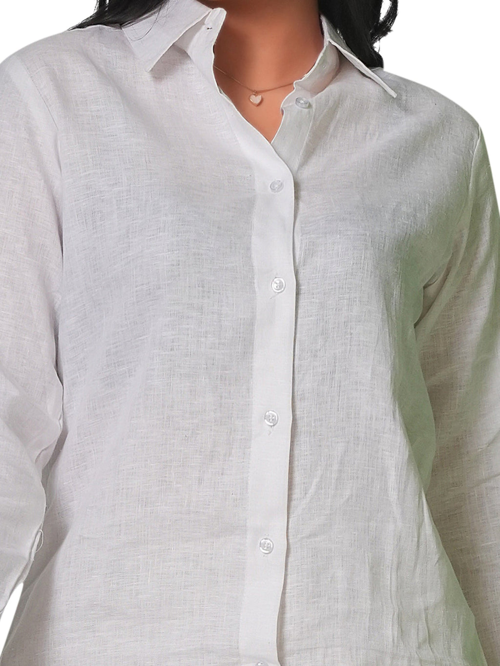 Women's Pure Linen Set – White Shirt & Beige Trousers 