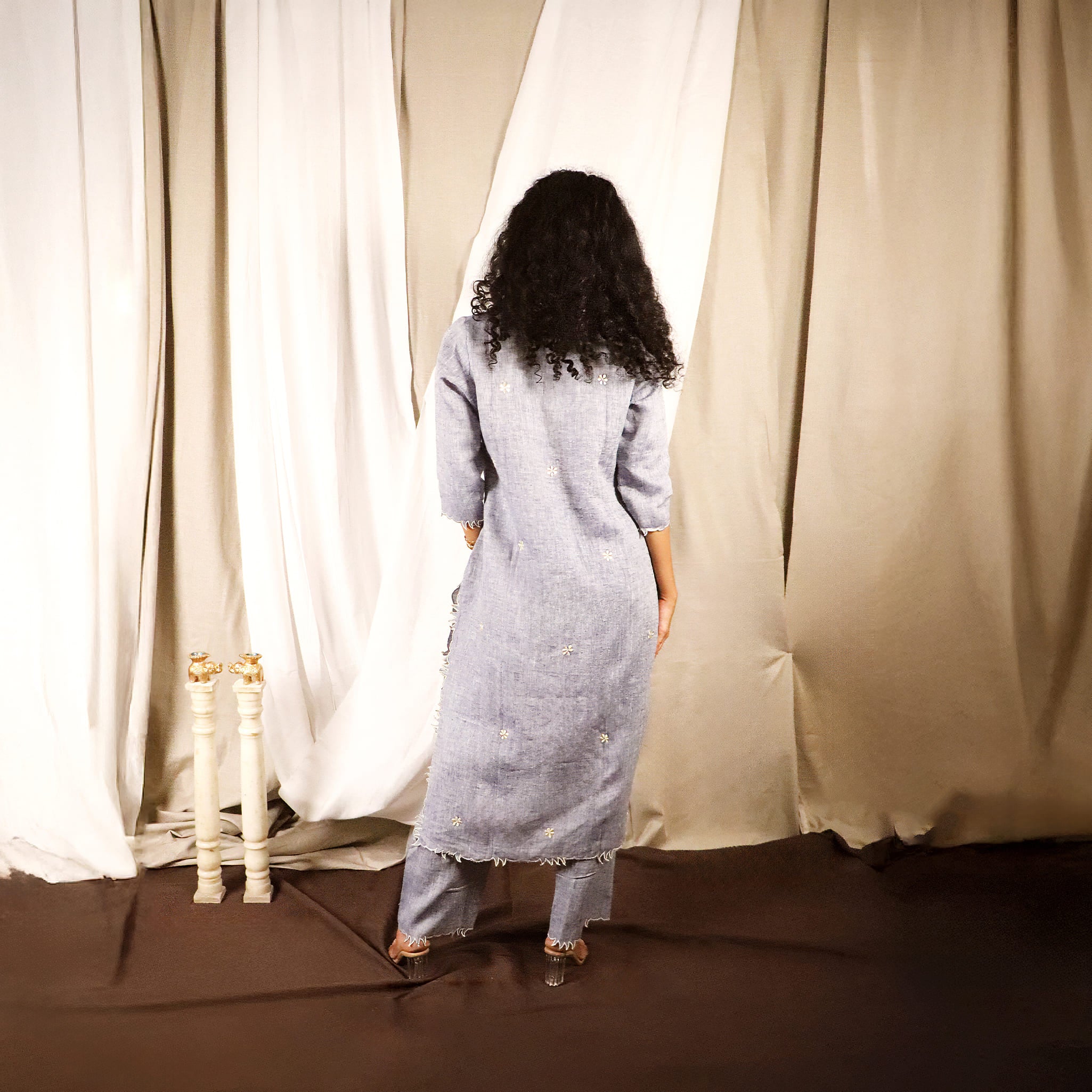 Embroidered Cutwork Kurta Pant Set