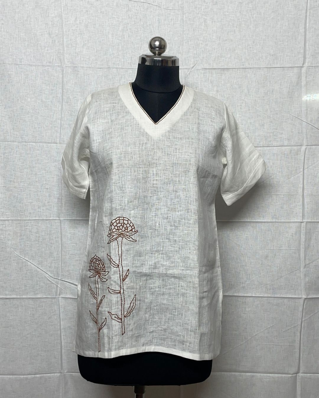White Linen Top