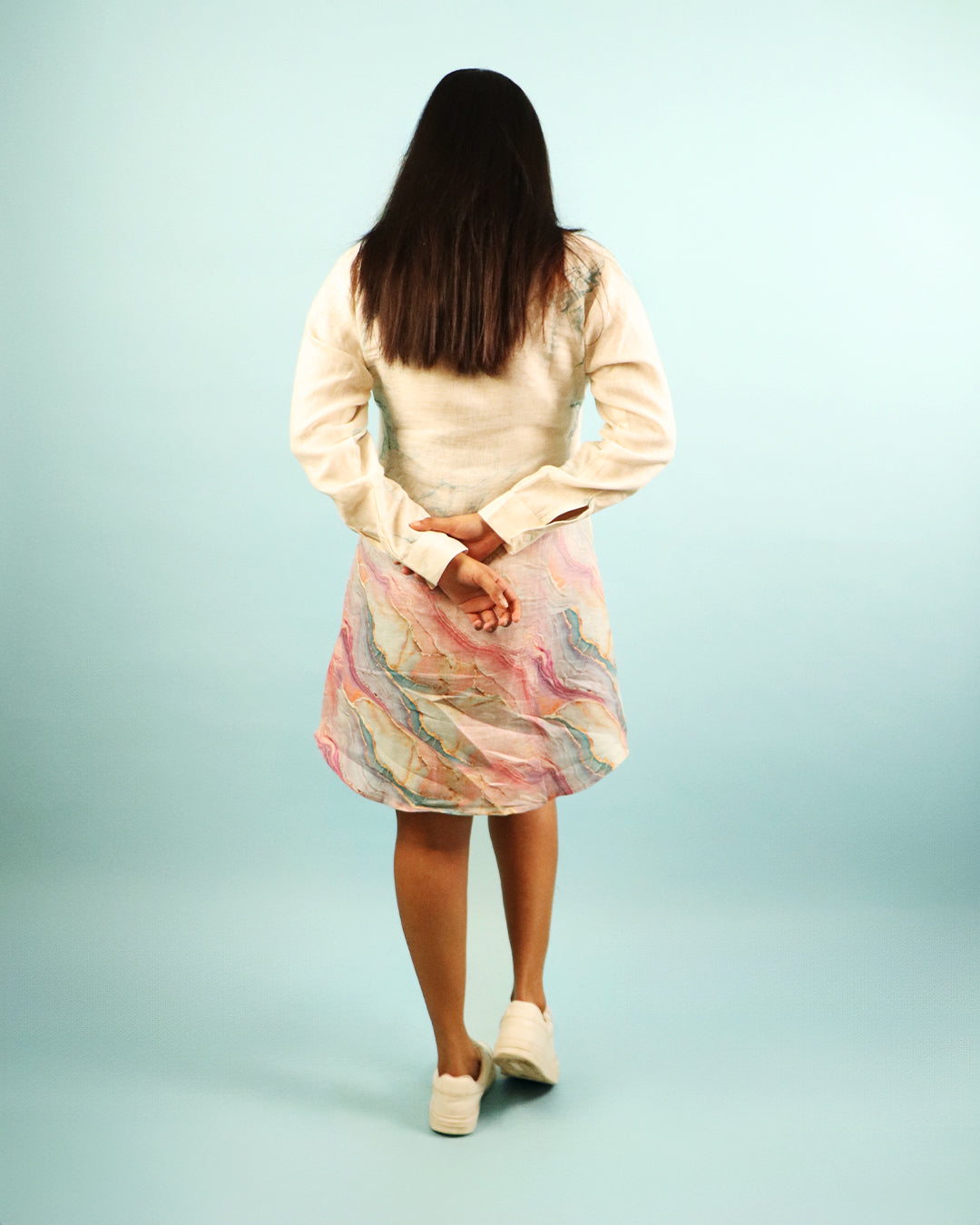 Marble Linen Shirt Dress