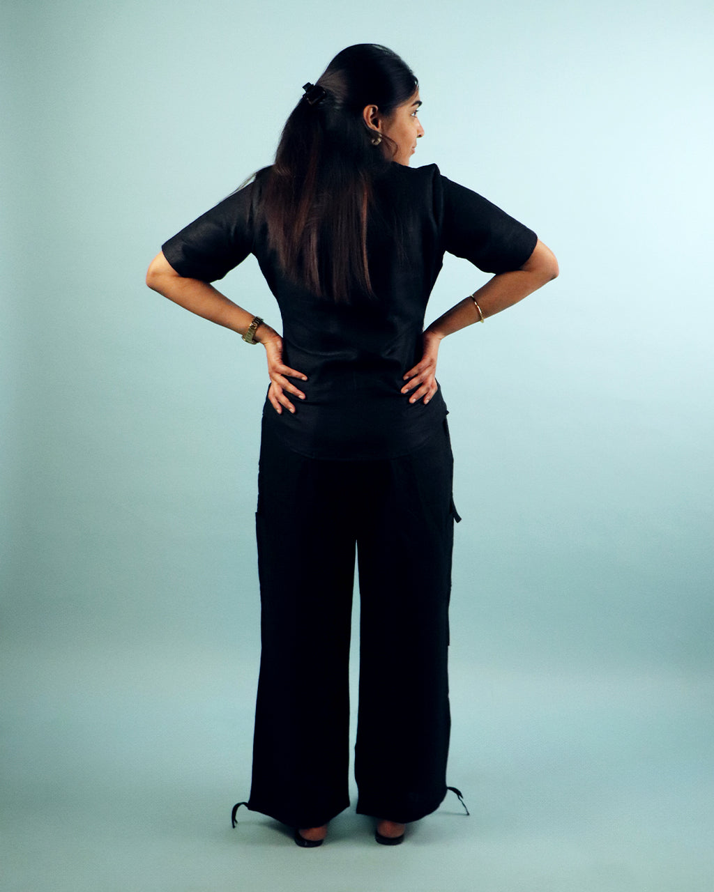 Pure Linen Co-ord Set in Black