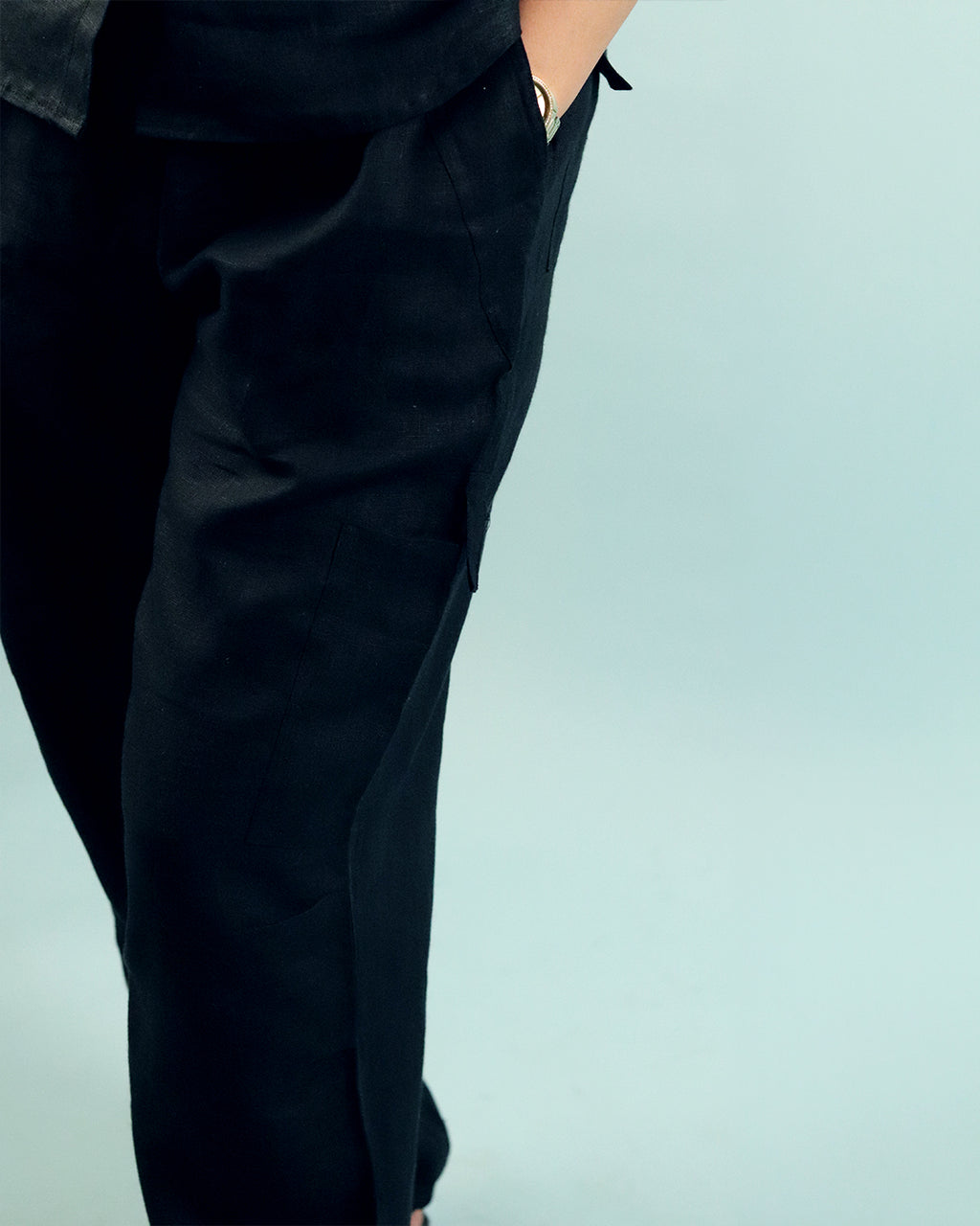 Pure Linen Co-ord Set in Black