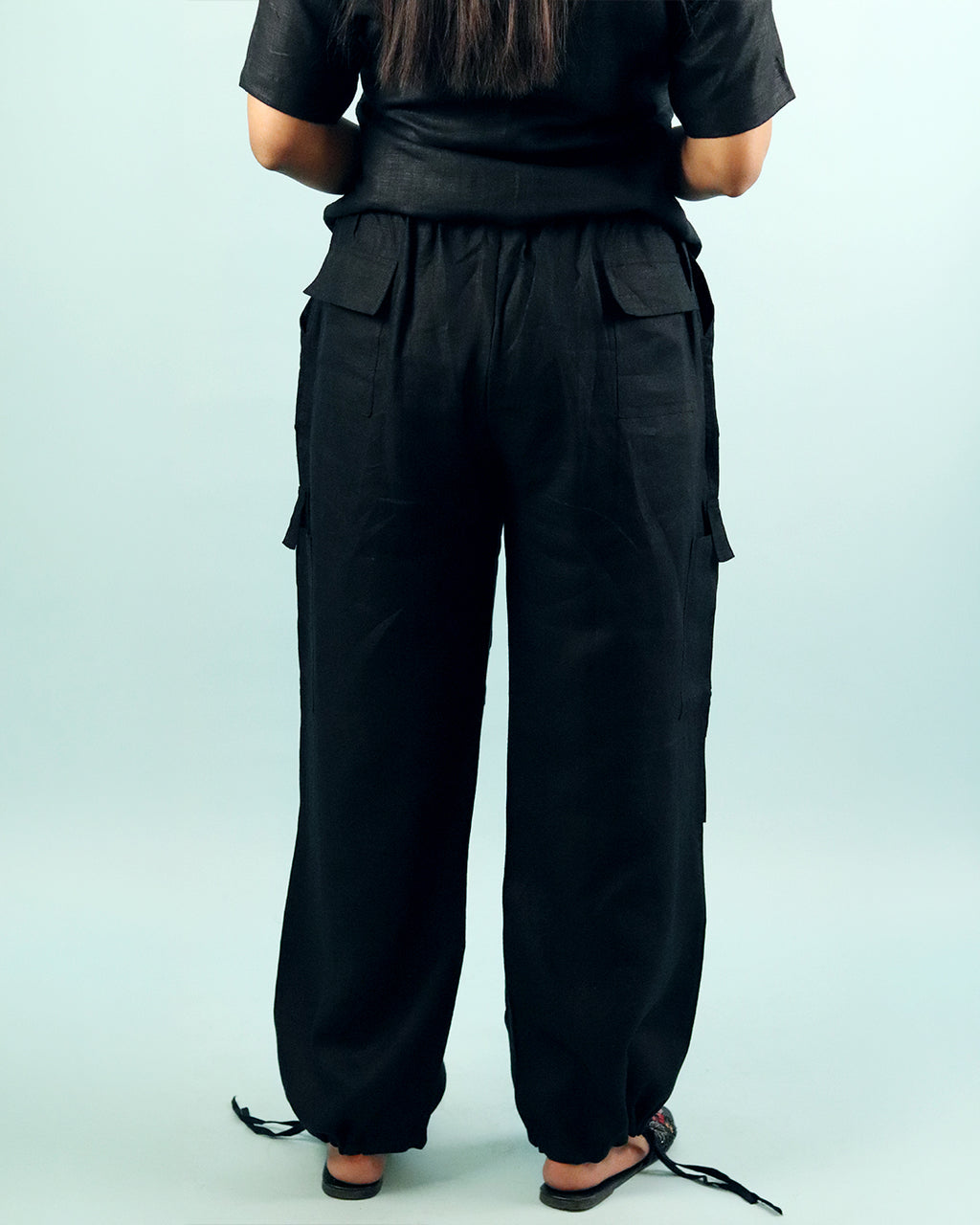 Pure Linen Co-ord Set in Black