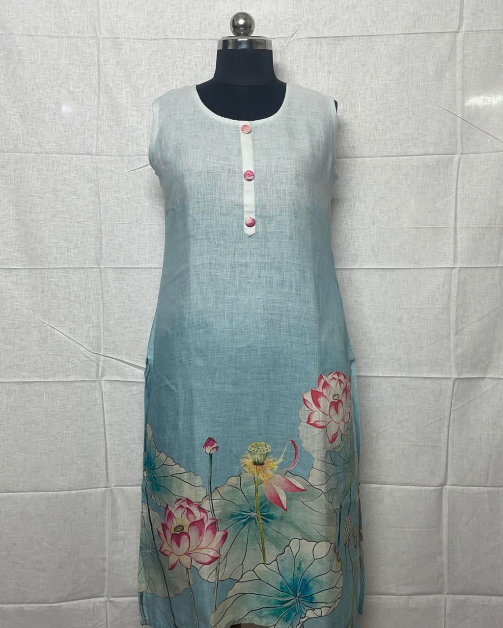Lotus Breeze Linen Kurti