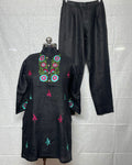 Black Linen Kurti Set
