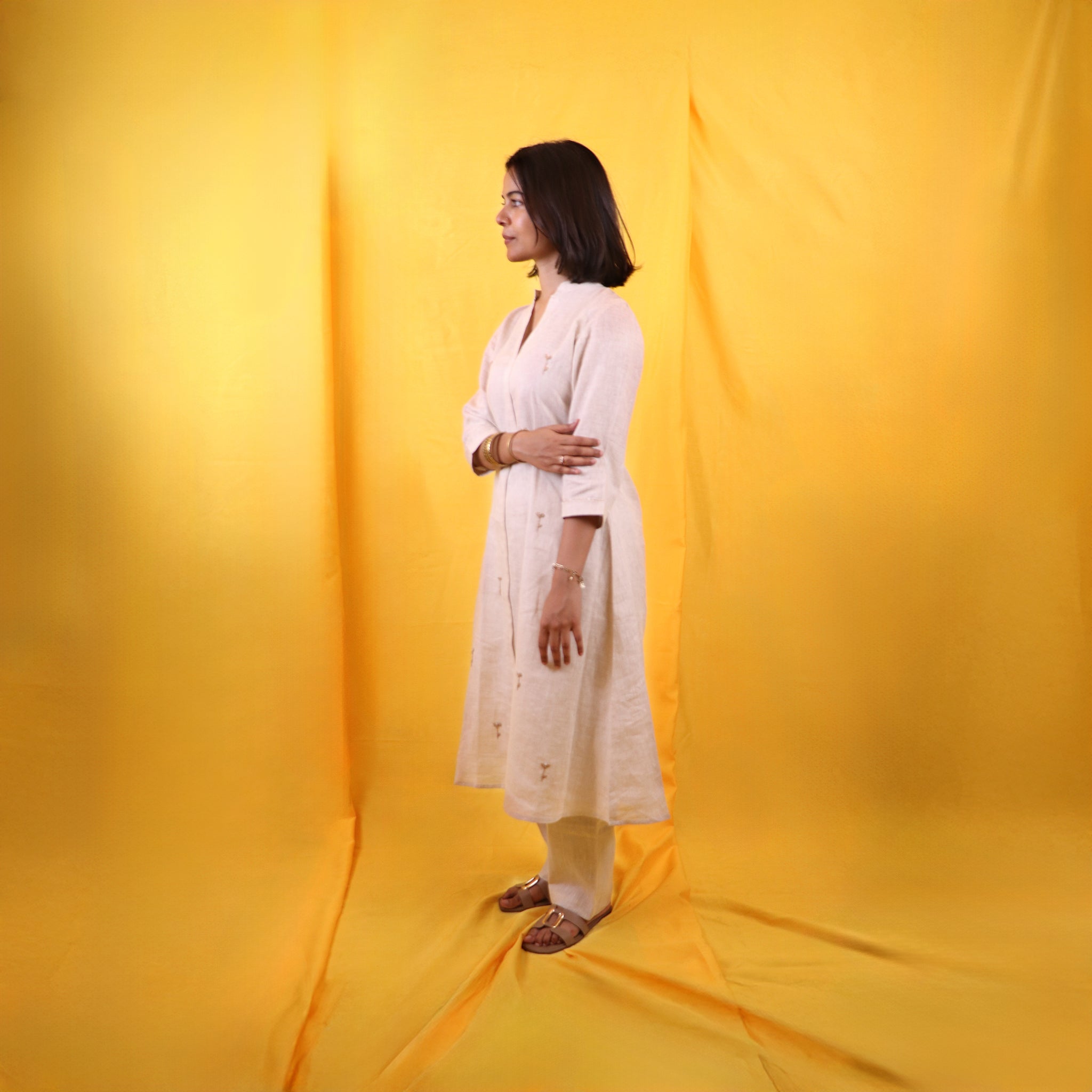 Natural A Line Kurti Set