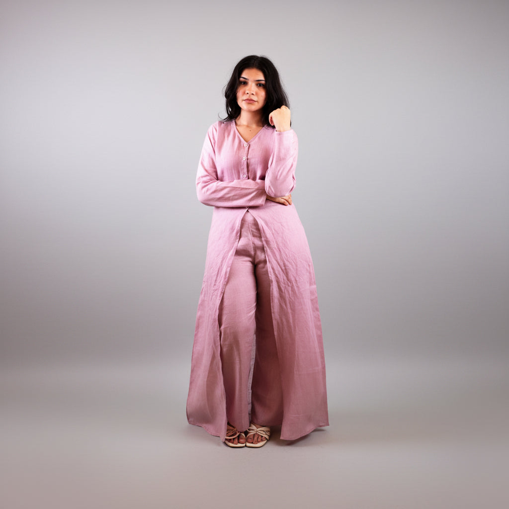 Rose Pink Floor Length Kurti Set
