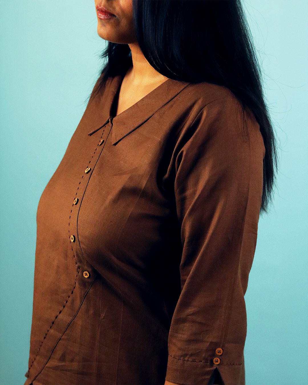 Coffee Brown Linen Co-ord Set