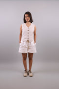 Beige Linen Waistcoat