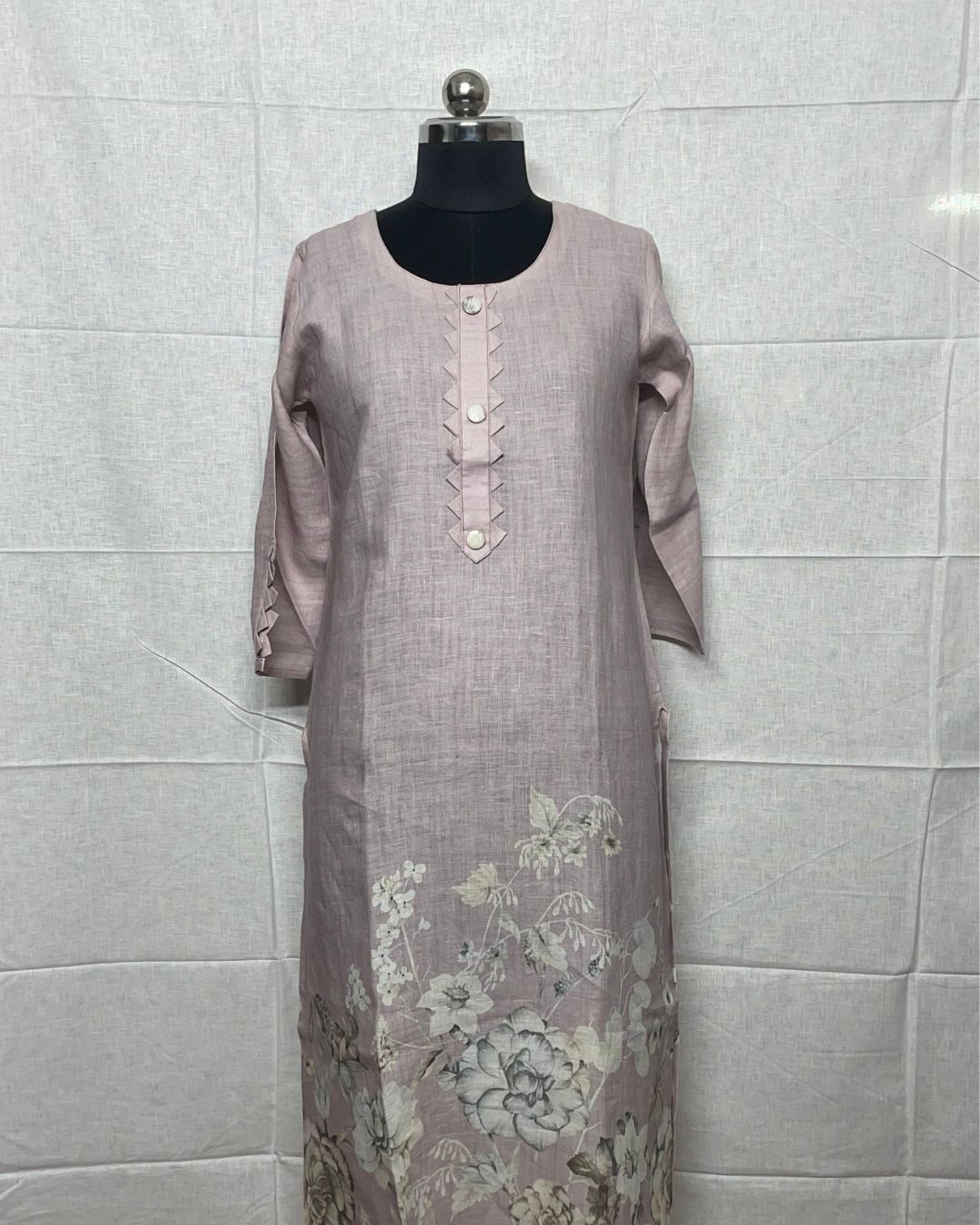 Lilac Meadow Linen Kurti