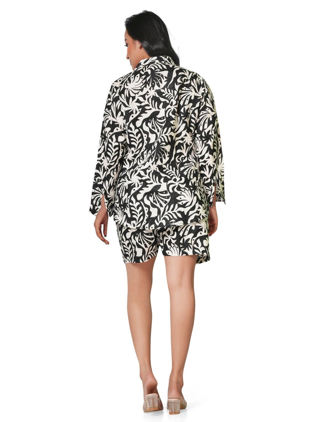 Tropical Noir Linen Co-ord Set 