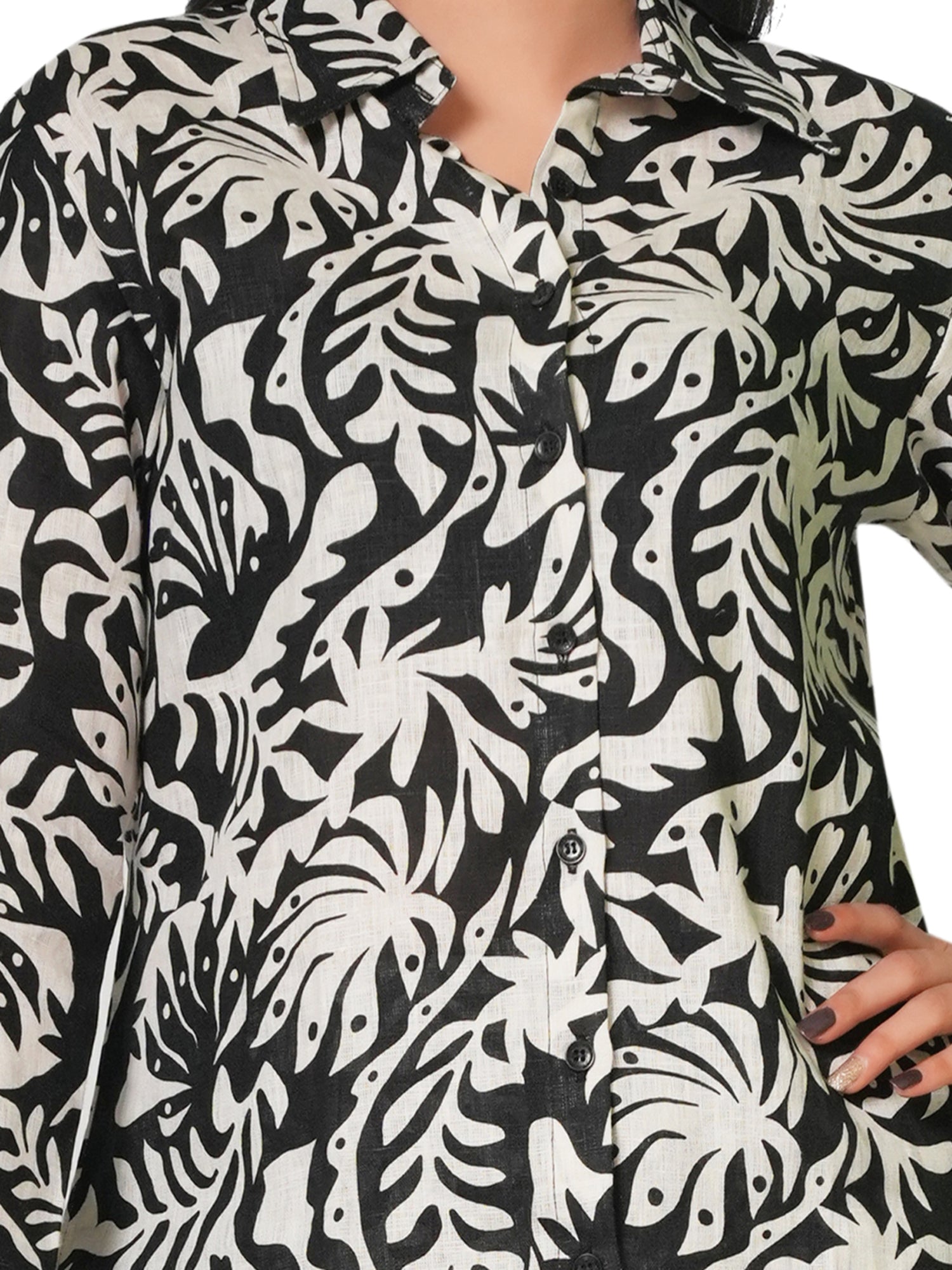 Tropical Noir Linen Co-ord Set 