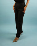 Unisex Pure Linen Pants in Classic Black