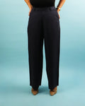 Unisex Pure Linen Pants in Black