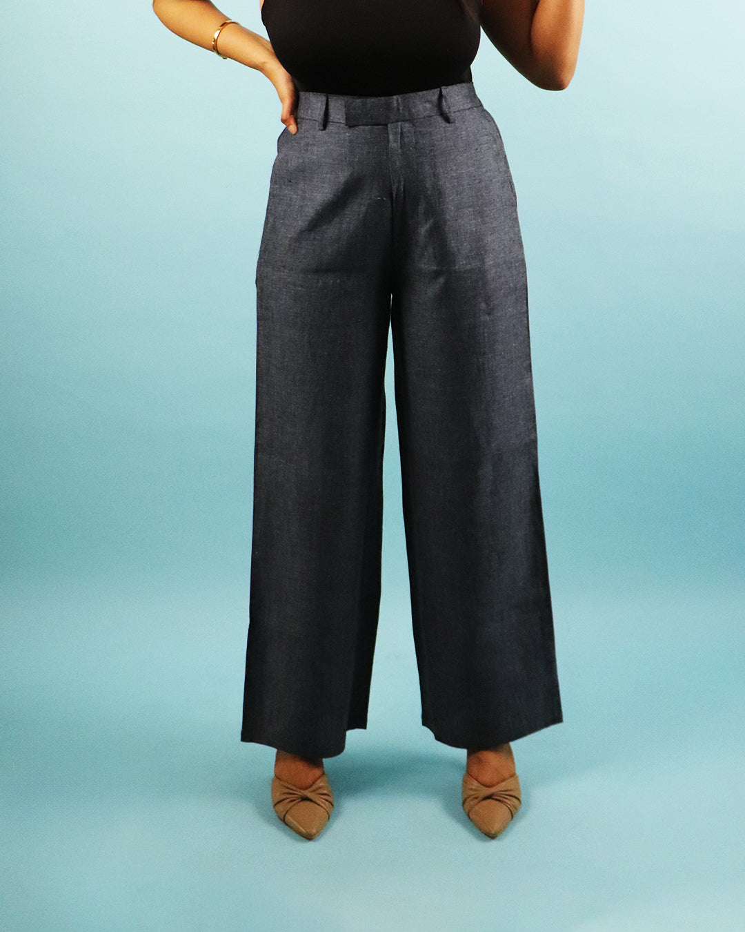 Unisex Pure Linen Pants in Grey